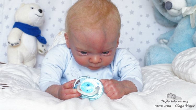 Златовласый малыш с глазами цвета незабудок. Мой Максюша, кукла реборн Олеси Венгер (фото 5)