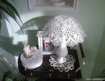 Абажуры из вязаных салфеток