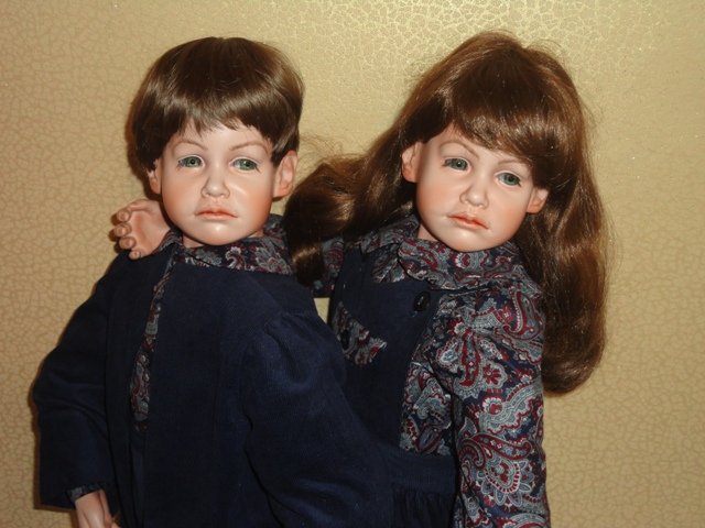 Двойняшки Джесс - брат и сестра. Фарфоровые куклы Steve Angela Clark