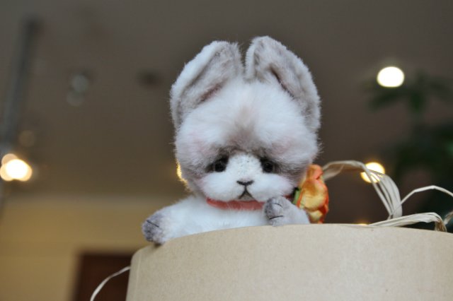 Зайка-тедди Лея, авторская игрушка ручной работы (фото 6)