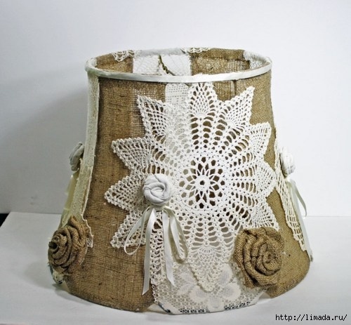 Абажуры из вязаных салфеток