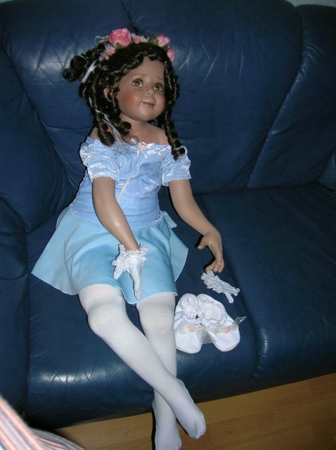 Голубая танцовщица или Магия балета. Фарфоровая коллекционная кукла от Донны Руберт