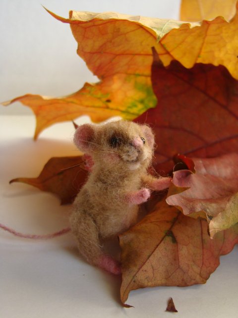 Шустрый гость. Авторская игрушка валянием из шерсти Ольги Чернухо (фото 6)