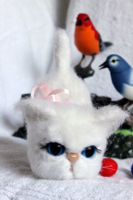 Моя кошечка валянием из шерсти готова