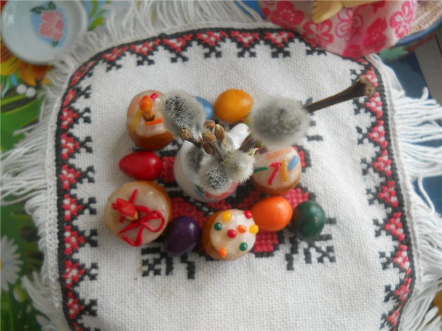 Куличи! Праздничный стол для кукол. Миниатюра