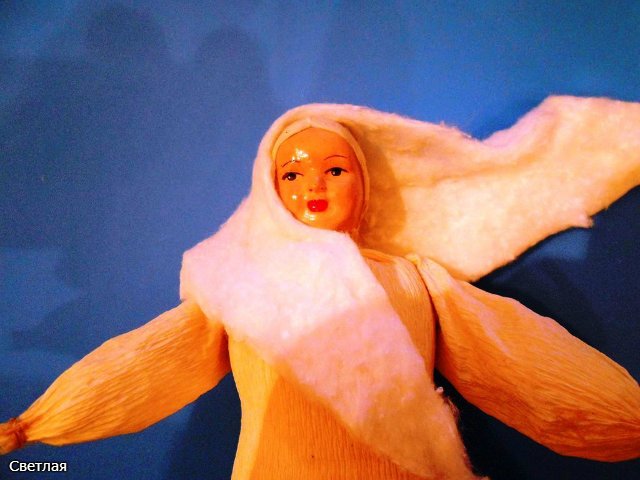 Реставрация антикварной новогодней игрушки из ваты. Снегурочка и Дед Мороз. +БОНУС, папье маше из ваты