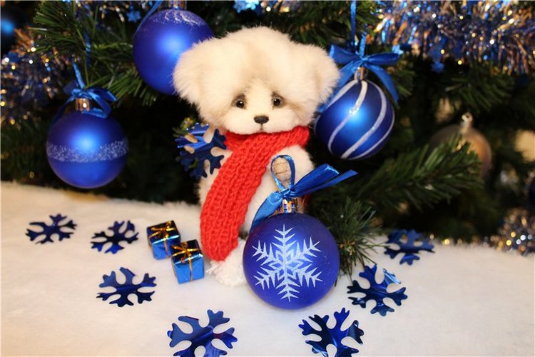 Рождественский Снежок! Авторский мишка Лены Белобородовой