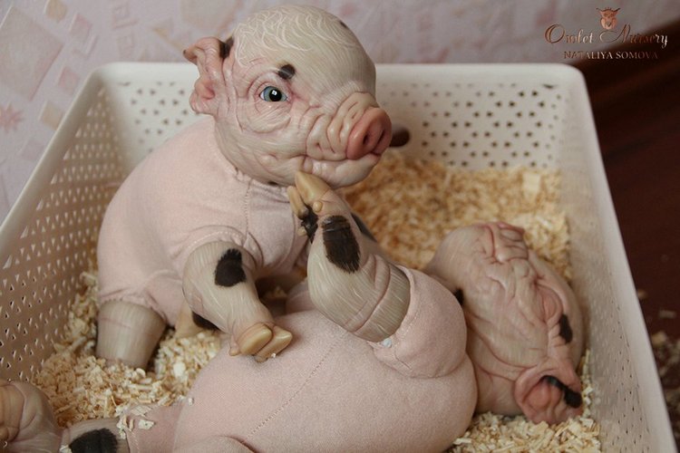 Свинка Пеппа и её младший братик Джордж. Поросята реборн Наталии Сомовой (фото 4)