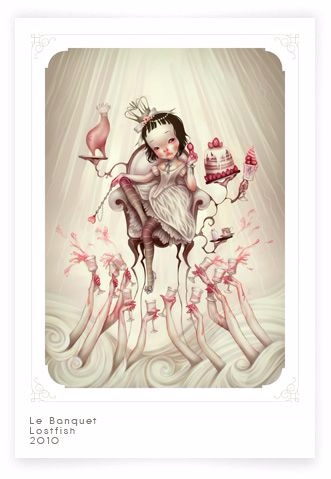 Сюрреалистические иллюстрации французской художницы Элоди LostFish или еще раз об Алисе (фото 8)