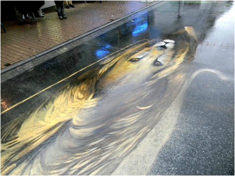 Объемная ЗD живопись на асфальте от художника Николая Арндта