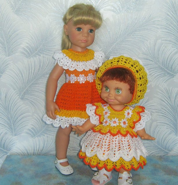 Новая коллекция летних вязаных нарядов для фейсинок, готциков, паолок под названием "Ромашки" (фото 9)