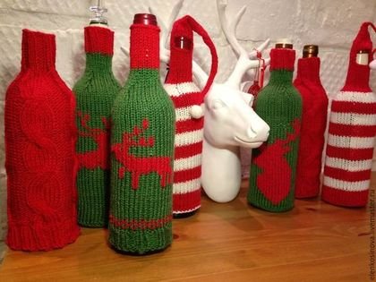 Новогодний декор бутылок — Интересное и необычное: фотоподборки