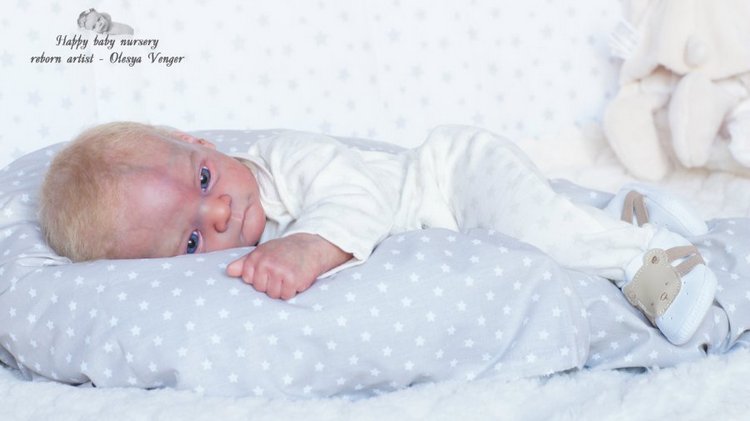 Златовласый малыш с глазами цвета незабудок. Мой Максюша, кукла реборн Олеси Венгер