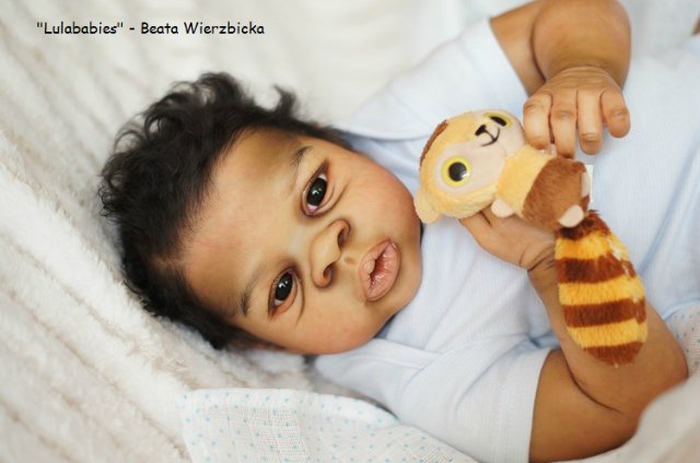 Афро-реборненочек истинный мальчишка Асриель Asriel прототип Беаты Вежбицки, Польша