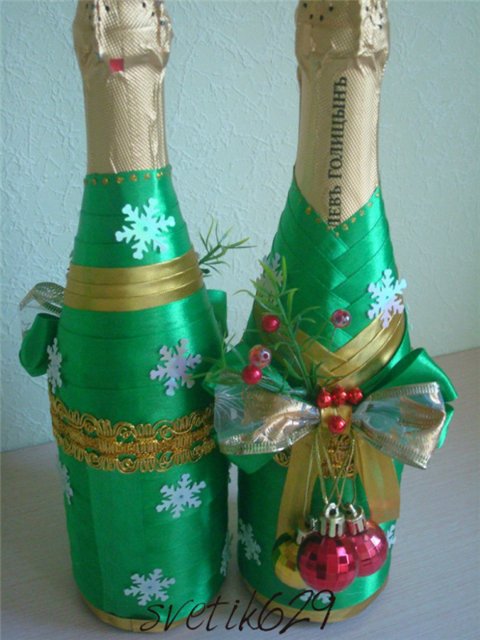 Новогодний декор бутылок — Интересное и необычное: фотоподборки