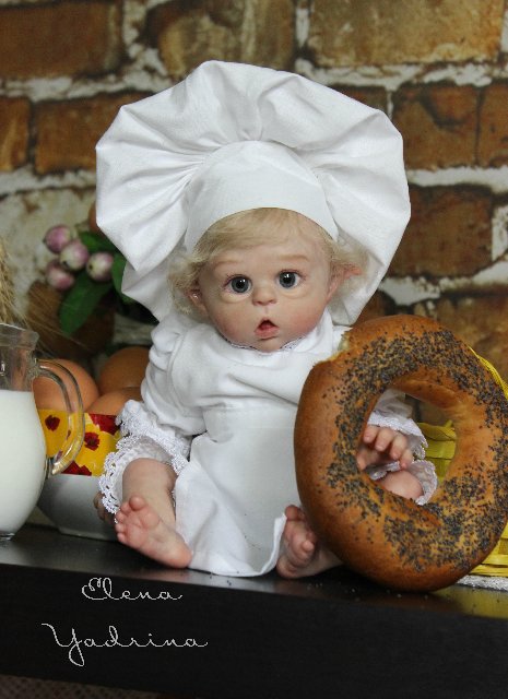 Поваренок по мотивам работы "Прототип мини Офелии". Куклы реборн Елены Ядриной (фото 7)