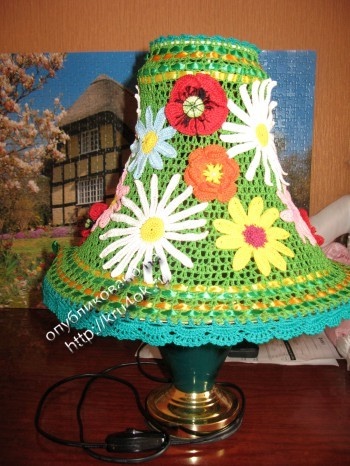 Абажуры из вязаных салфеток