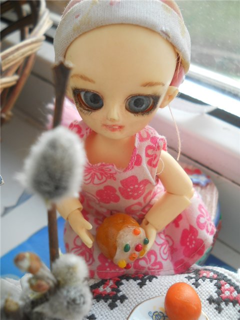 Куличи! Праздничный стол для кукол. Миниатюра (фото 9)