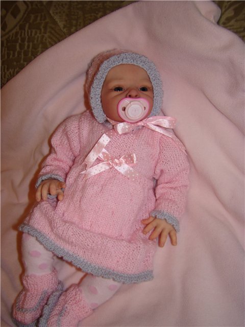 Сердечки для моей зайки.Вязанная одежда для кукол | Бэйбики Сердечки для моей зайки.Вязанная одежда для кукол