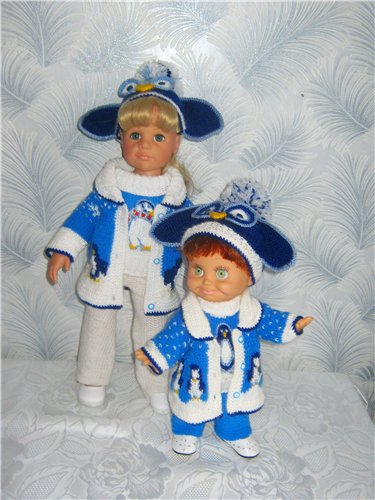 Вот такие мы пингвины))) Теплая одежда для кукол Готц (50 см) и фэйсинок