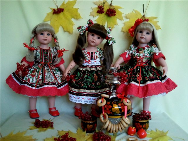 Новые платьица "Калинка-малинка" для Ханночек Gotz (фото 4)