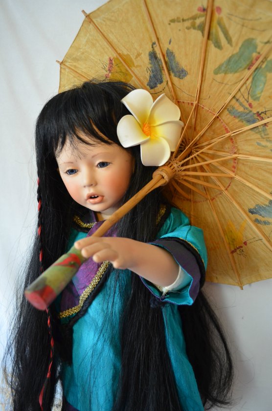 Образ "леди Равен" в куклах. Фарфоровая кукла - японочка RAVEN от Donna RuBert