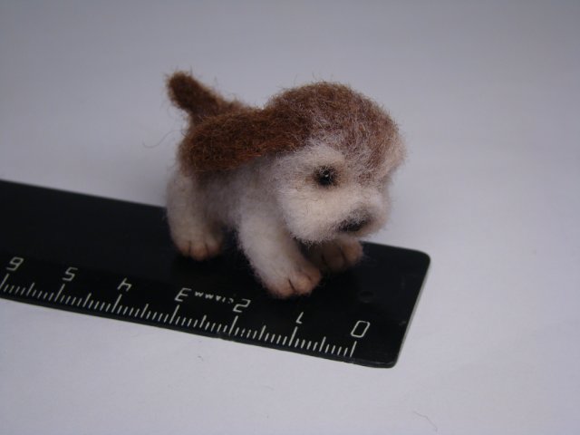 Щенок неизвестной породы. Авторская игрушка валянием из шерсти Ольги Чернухо