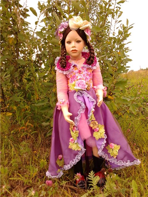 Мой экзотический цветок... Коллекционная фарфоровая кукла (фото 8)