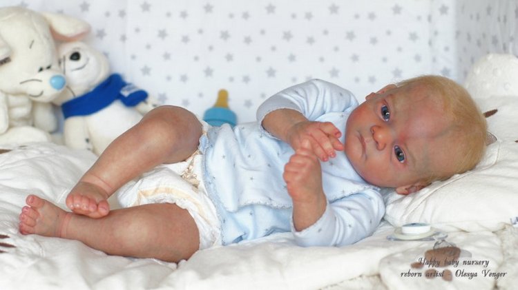 Златовласый малыш с глазами цвета незабудок. Мой Максюша, кукла реборн Олеси Венгер