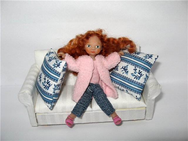 Мини кукла рыжик для кукольного дома (фото 4)