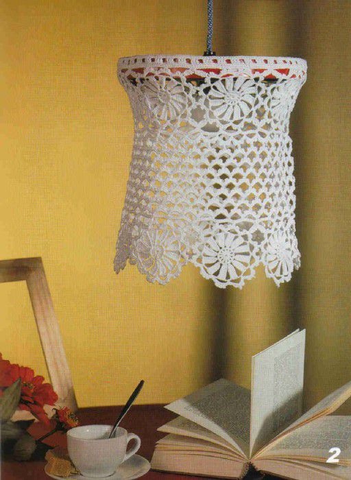 Абажуры из вязаных салфеток