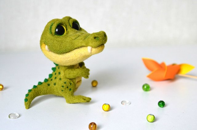 Крокодильчик Стив. Игрушка валянием своими руками (фото 6)