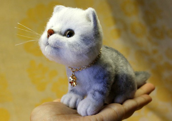 Котики моей сестры. Игрушки валянием из шерсти