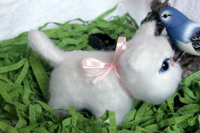 Моя кошечка валянием из шерсти готова (фото 7)