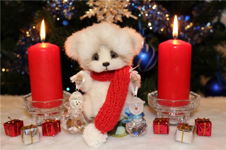 Рождественский Снежок! Авторский мишка Лены Белобородовой