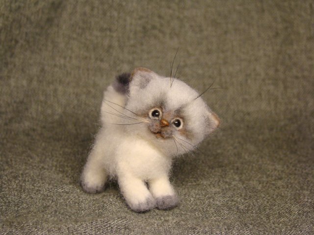 Котейка. Авторская игрушка валянием из шерсти Ольги Чернухо (фото 7)