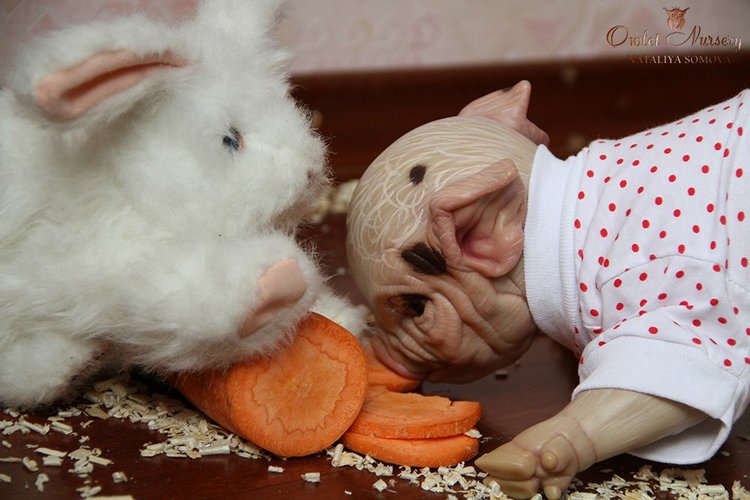 Свинка Пеппа и её младший братик Джордж. Поросята реборн Наталии Сомовой