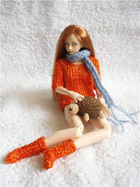 Лея.Моя любимая девочка и ее черепашка. Шарнирные куклы Obitsu (фото 3)