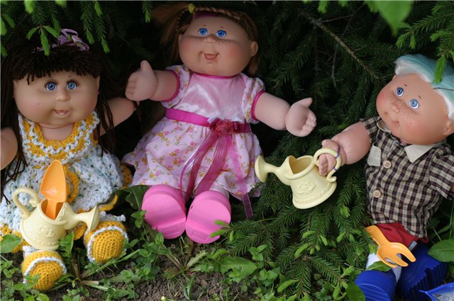 Капустная грядка отдыхает на даче. Cabbage Patch Kids