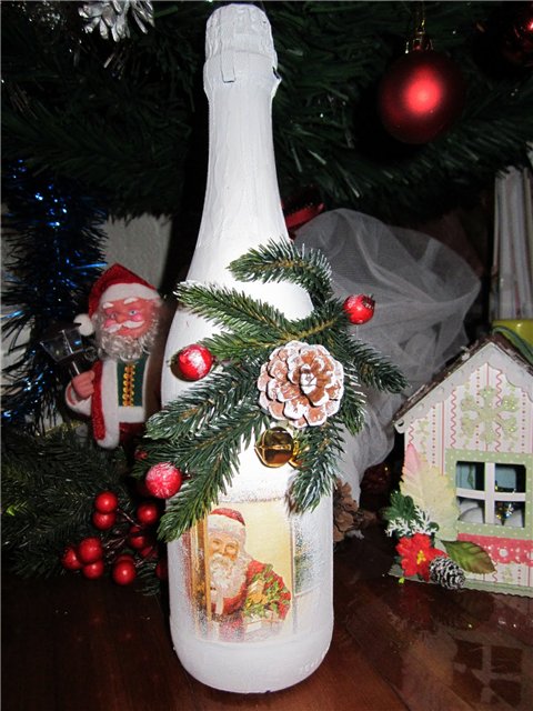 Новогодний декор бутылок — Интересное и необычное: фотоподборки