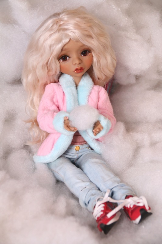 Новогоднее настроение в ноябрьский дождь. Шарнирная кукла (фото 3)