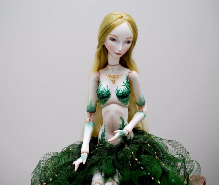 Новый образ для русалки. Фарфоровая кукла Ручной работы (фото 5)