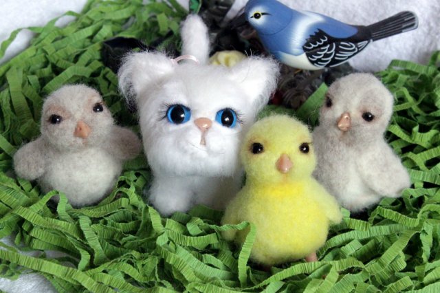 Моя кошечка валянием из шерсти готова