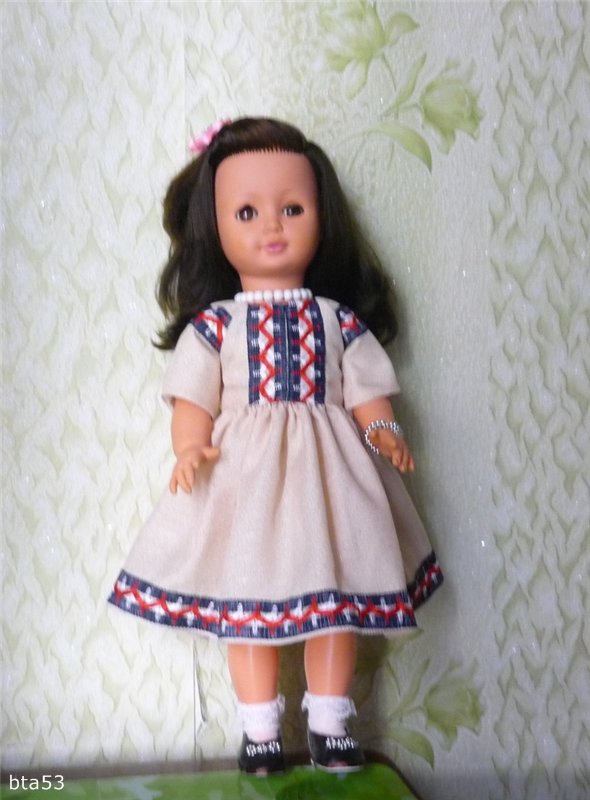 Шьем платье с рукавом реглан на куклу 50см