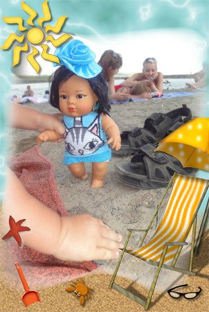Танюшка на пляже. Кукла из Испании фирмы Rauber