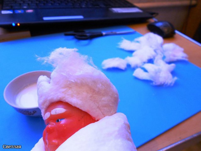 Реставрация антикварной новогодней игрушки из ваты. Снегурочка и Дед Мороз. +БОНУС, папье маше из ваты