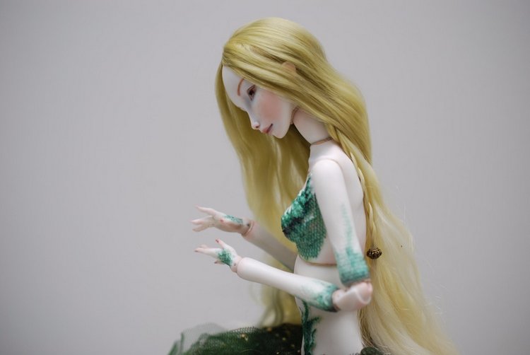 Новый образ для русалки. Фарфоровая кукла Ручной работы