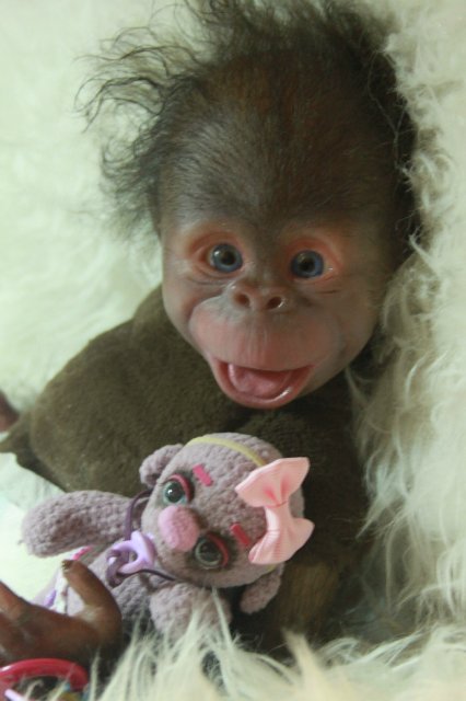 Манюня - обезьянка реборн Элины Кудрявцевой