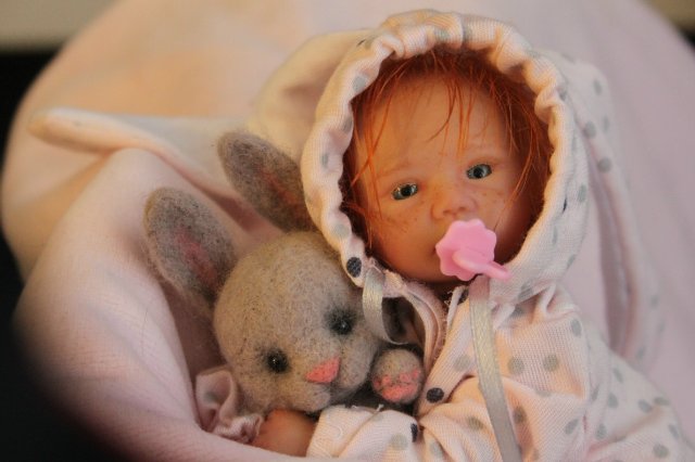 Манюня мини кукла-реборн Элины Кудрвцевой