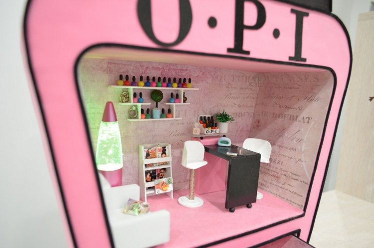 Полочка с миниатюрой "Маникюрный салон"+шкатулка+светильник (фото 10)